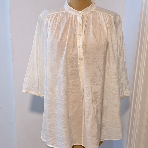Rebecca Minkoff Off White 3/4 Sleeve Peasant Top Size L - Picture 6 of 6